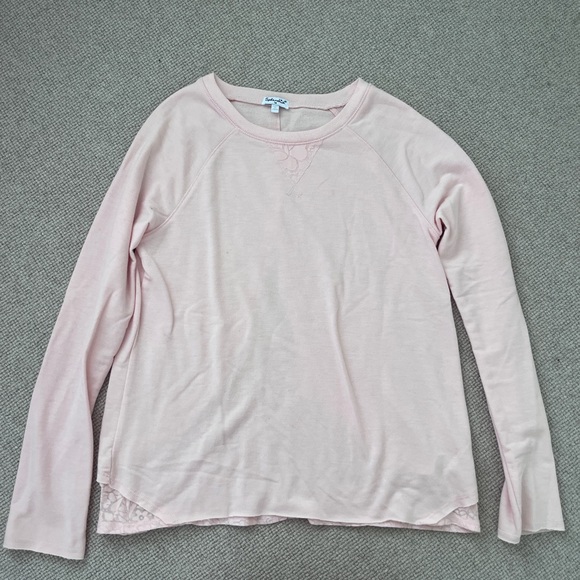 Splendid Pink Floral Lace Layered Long Sleeve Top - Picture 3 of 4